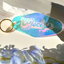 Load image into Gallery viewer, Zodiac Keychain: Iridescent Motel-Style Keyring