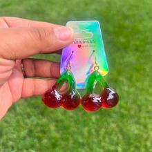 Load image into Gallery viewer, Gummy Cherry Charm Earrings & Keychain