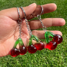 Load image into Gallery viewer, Gummy Cherry Charm Earrings & Keychain