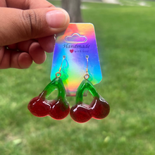Load image into Gallery viewer, Gummy Cherry Charm Earrings & Keychain