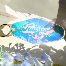 Load image into Gallery viewer, Zodiac Keychain: Iridescent Motel-Style Keyring