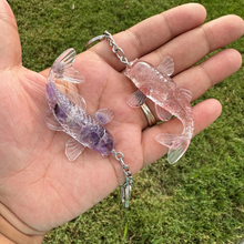 Load image into Gallery viewer, Crystal Infused Koi Fish Keychain
