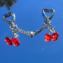 Load image into Gallery viewer, Silver Matching Bag Charm Keychain Set