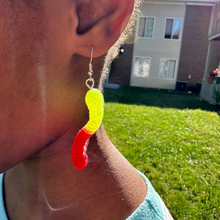 Load image into Gallery viewer, Sour Gummy Worm Earrings