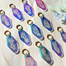 Load image into Gallery viewer, Zodiac Keychain: Iridescent Motel-Style Keyring