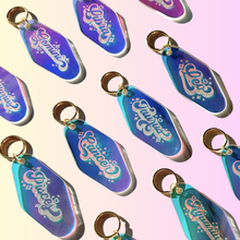 Load image into Gallery viewer, Zodiac Keychain: Iridescent Motel-Style Keyring