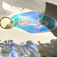 Load image into Gallery viewer, Zodiac Keychain: Iridescent Motel-Style Keyring
