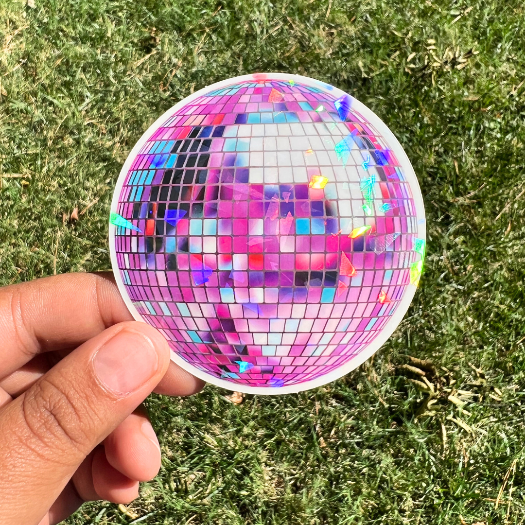 Rainbow Disco Ball Sticker