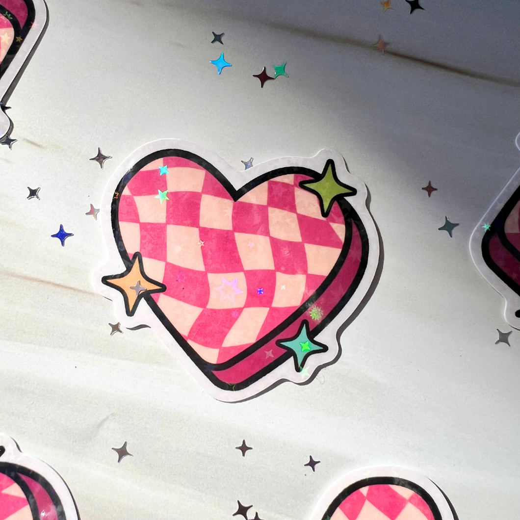 Heart Theme Holographic Sticker