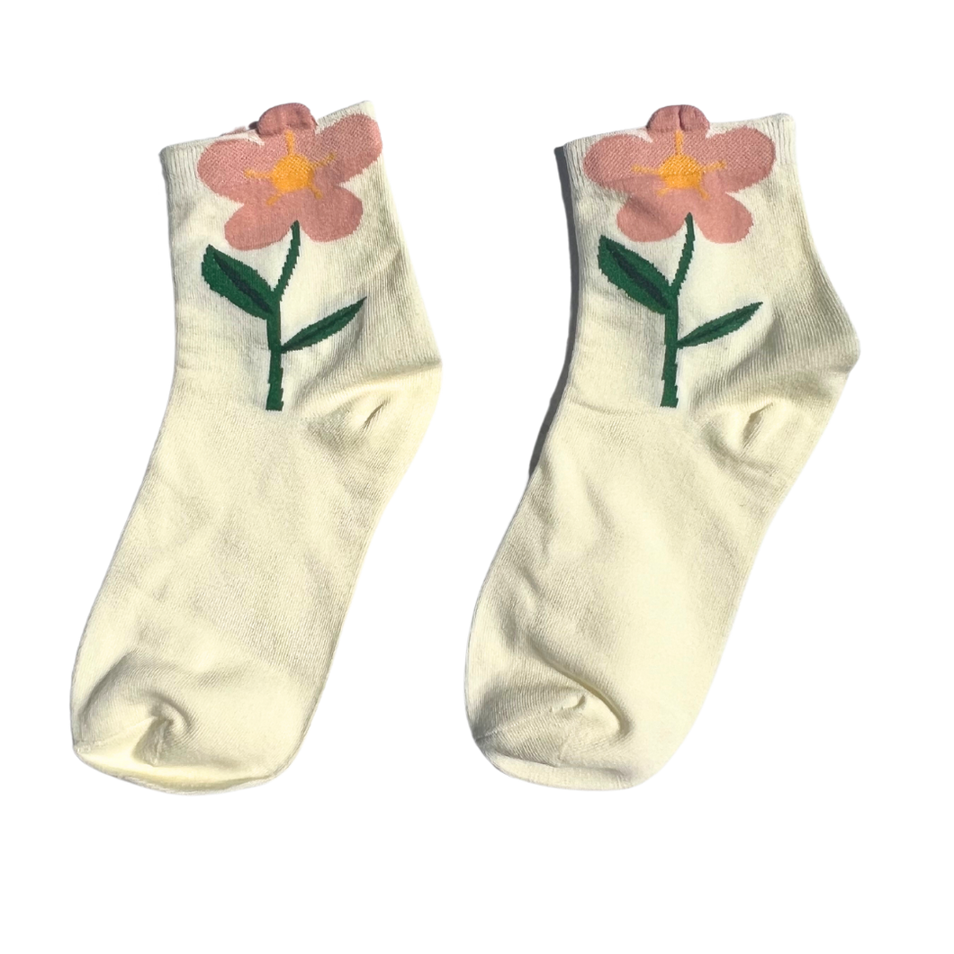 White Flower Socks