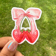 Load image into Gallery viewer, Coquette Strawberry Waterproof Holographic  Sticker
