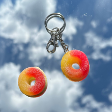 Load image into Gallery viewer, Gummy Peach Ring Inspired Keychain
