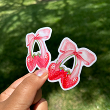 Load image into Gallery viewer, Coquette Strawberry Waterproof Holographic  Sticker
