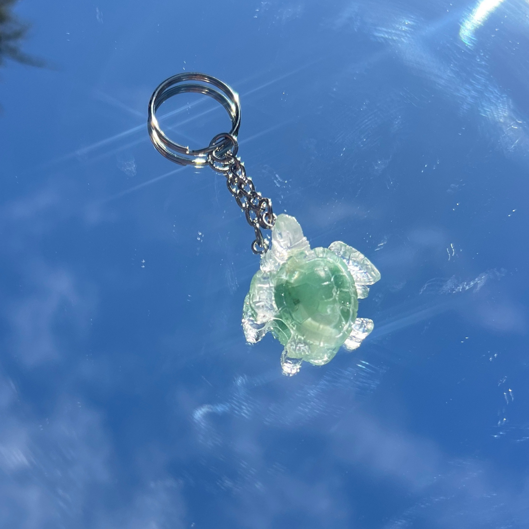 Crystal Infused Turtle Keychain