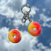 Load image into Gallery viewer, Gummy Peach Ring Inspired Keychain
