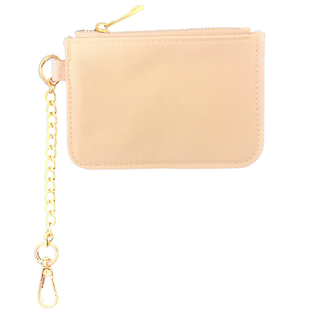 Tan Nylon Keychain Wallet