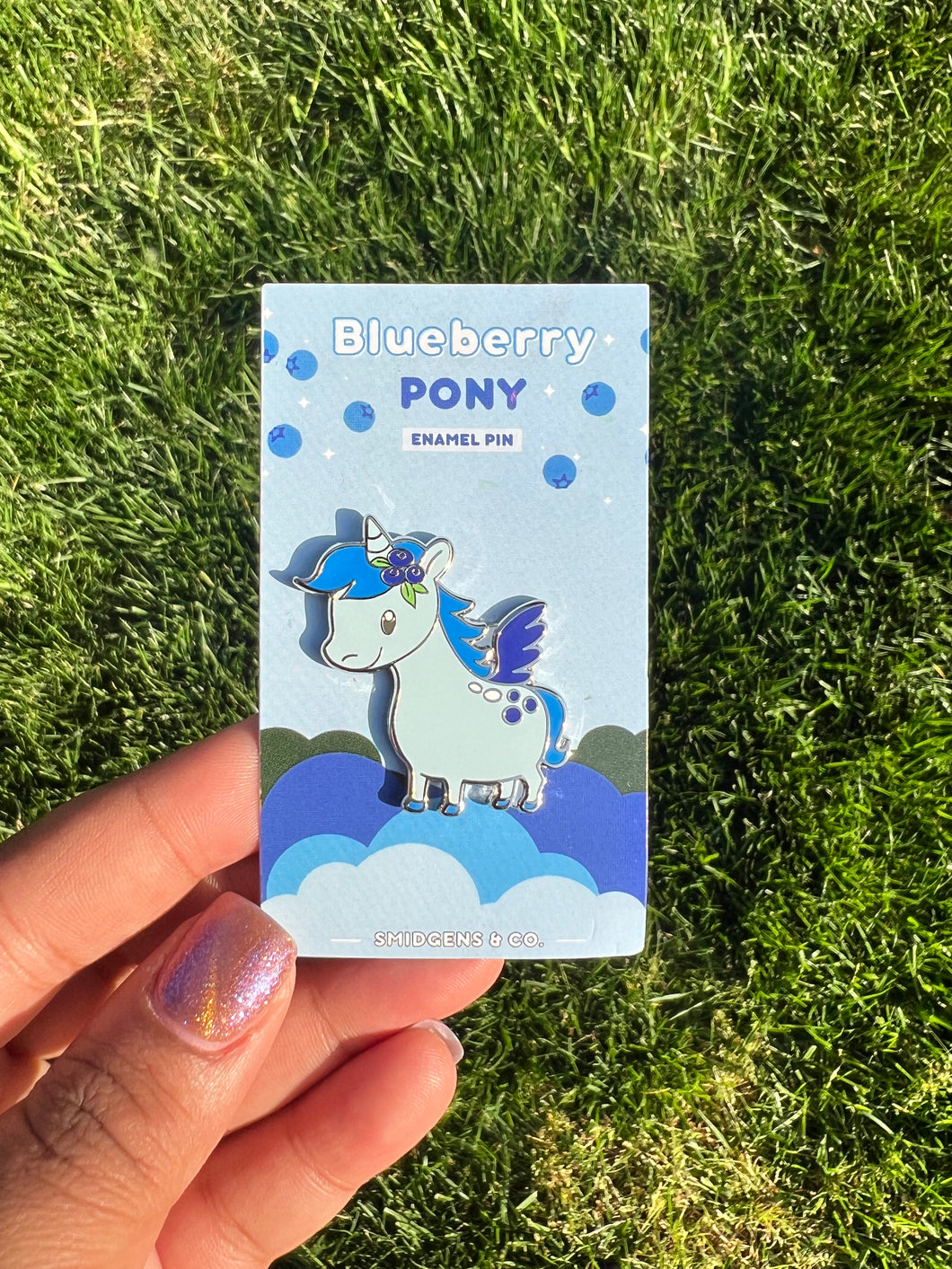 Sweet Blueberry Pony Enamel Unicorn Pin