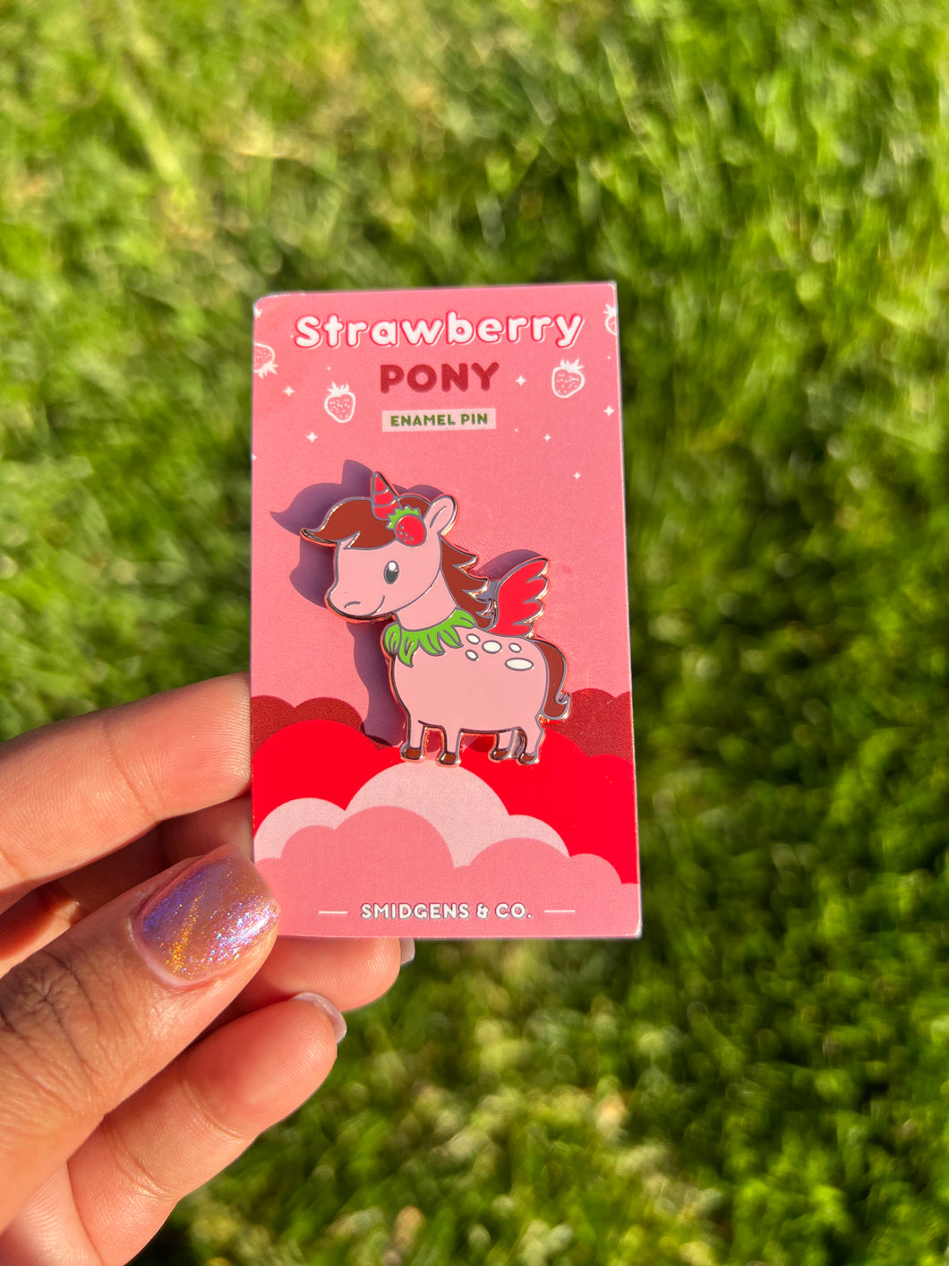 Sweet Strawberry 🍓 Pony Enamel Unicorn Pin